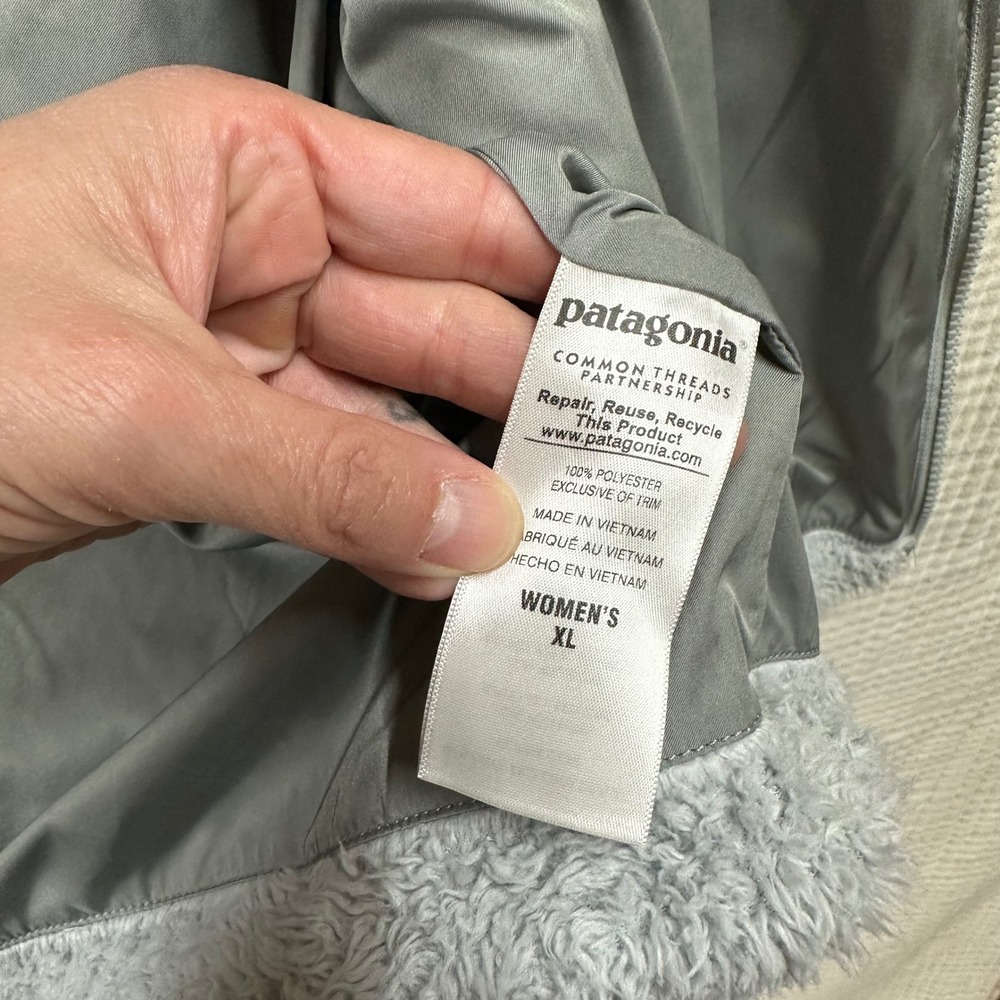 Patagonia Los Gatos Fleece Vest Womens XL Gray Full Zip Soft Warm Fuzzy - Picture 3 of 6